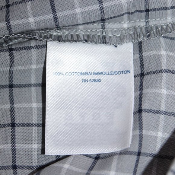 Lands' End Shirts Lands End Gray Plaid Cotton Long Sleeve Button Up